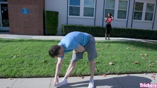 Demi Sutra seduces Sam Shock's muscular tail with a pretty twist dance