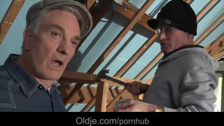 Sultry Hottie Double Stuffed by Two Silver Foxes