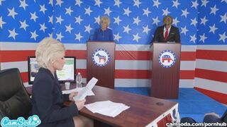 Parker Swayze and Bernie in the Trump-Clinton sex parody