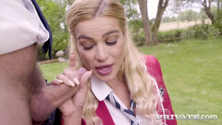 Cherry Kiss gags on huge meat eagerly