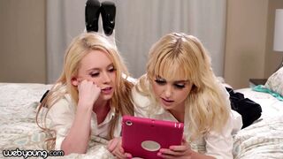Chloe Cherry schoolgirl lesbian pussy licking frenzy