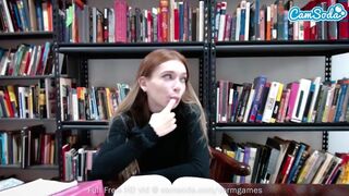 College teen webcam solo fingering study break