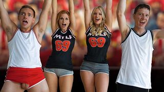 Football stepmothers Rachael Cavalli and Sedona Reign celebrate the victory of forbidden foursome - momswap exchange