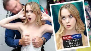 Petite Thief Sage Fox Caught Bends Over Cop Cock