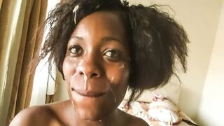 Rwandan Beauty Boss Fills Tight Pussy with Massive White Cock