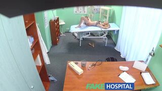 Thin blonde girl first orgasmic blow jobs in a fake hospital