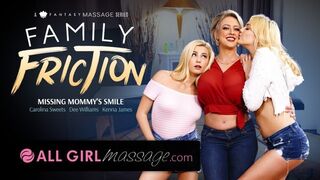 Lesbian stepdaughters massaging the big tits of a milf mommy!