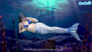 A mermaid girl masturbates until she's totally sweet