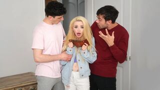 Tight Pussy Stuffed by Stepsisters Threesome Slam