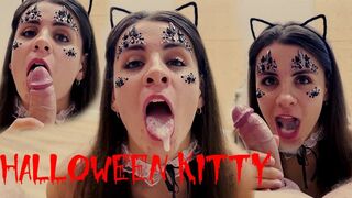 Eager Kitten Gulps Every Thick Cum Drop