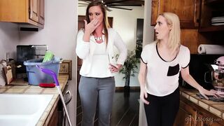 Cadence Lux, teen cleaning lady, squirming, seduces the owner