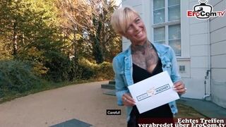 Thin German blonde teen gets breakfast date unexpected fuck