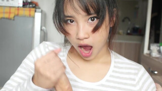 Petite Japanese Cutie Jerks Massive Cock Explosively