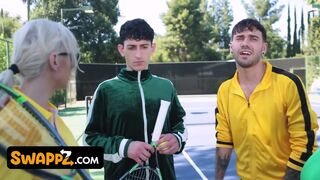 Tennis sluts Kenzie Taylor Mona Azar spark wild fourway fuckfest