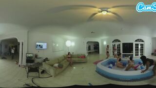 Oily Latina Teens Wrestle Fuck Big Ass Stepsisters