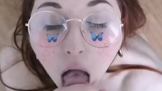 Amateur Girlfriend Slut Deepthroats Messy Facial Feast