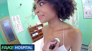 Hot Brazilian black college girl medical examination at fake hospital