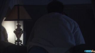 Teenage girl sucks and rides the tail in bed before bed