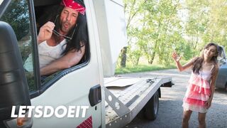 Ukrainian teen Shrima Malati is out fucking the giant dick of a mechanic