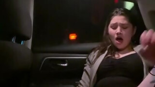 Alyx Star Fingers Dripping Pussy in Risky Uber Masturbation
