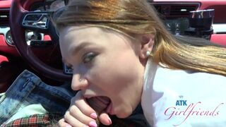 Amateur Schoolgirl Fingers Mazy Myers Wet Pussy Car BJ