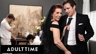 Hot-tattooed worm Ruby Lynne caught fucking at a funeral!