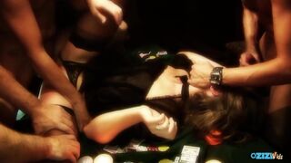 Ebony Slut Double Penetrated On Poker Table Chaos