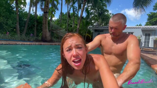 Brandi Braids Poolside Pounding Splashes Wet Juicy Action