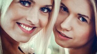 Hot lesbian hugs of mature blondes with Lena Love and Violette Pink