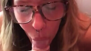 Glasses Wearing French Wife Devours Thick Cock Hungrily