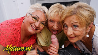 Cock Craving Grandma Swallows Loads from Hung Lovers