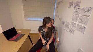 The med student girl cheats on me, and we end up naked in my office