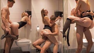 Bathroom fuck with my garbage girl stepsister