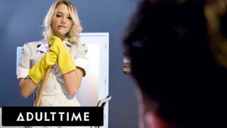 Adult Time presents: Sexy office maid seduces busy married boss for secret anal adventure