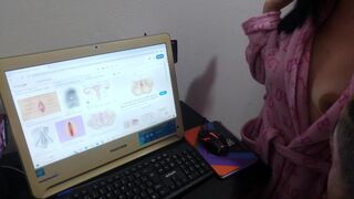 Anatomy class and a wild fuck with a hot milf stepmother with natural tits