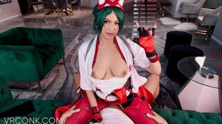 Reyna Belle, mint Kiriko, forróan baszik egy rajongójával POV nézetből, hatalmas seggű cosplay csajjal
